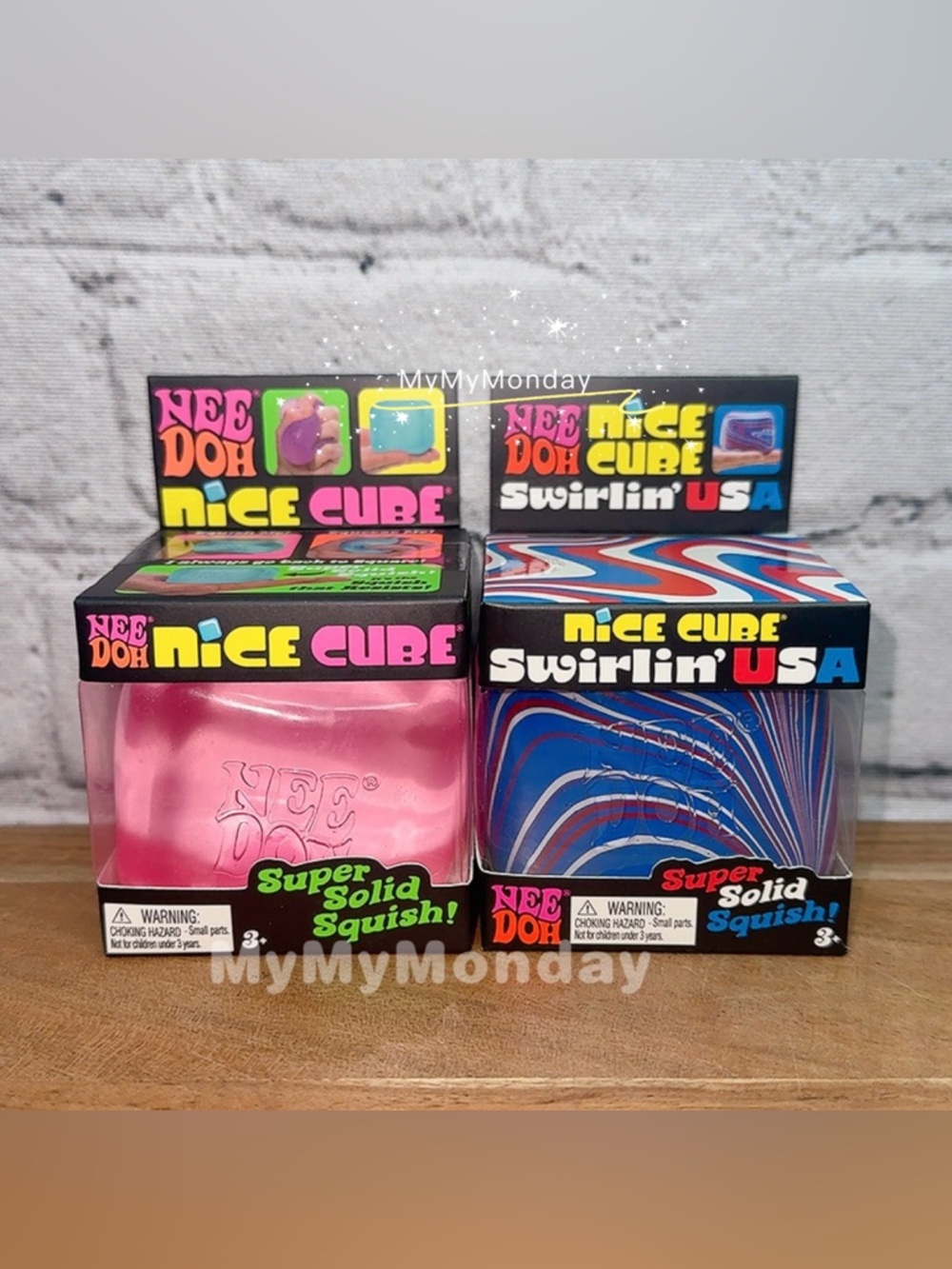 NeeDoh Nice Cube Swirl USA Squishy Bundle